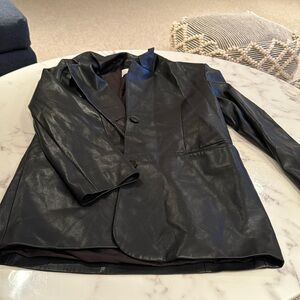 oak and fort black leather jacket